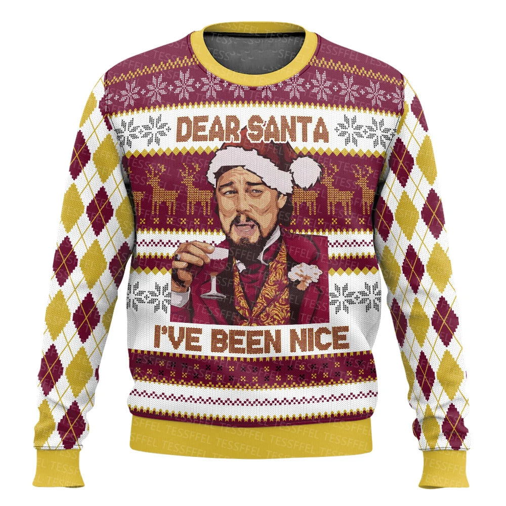 3D Christmas Cosplay Ugly Sweater – Santa, Jesus & Anime Print Holiday Pullover