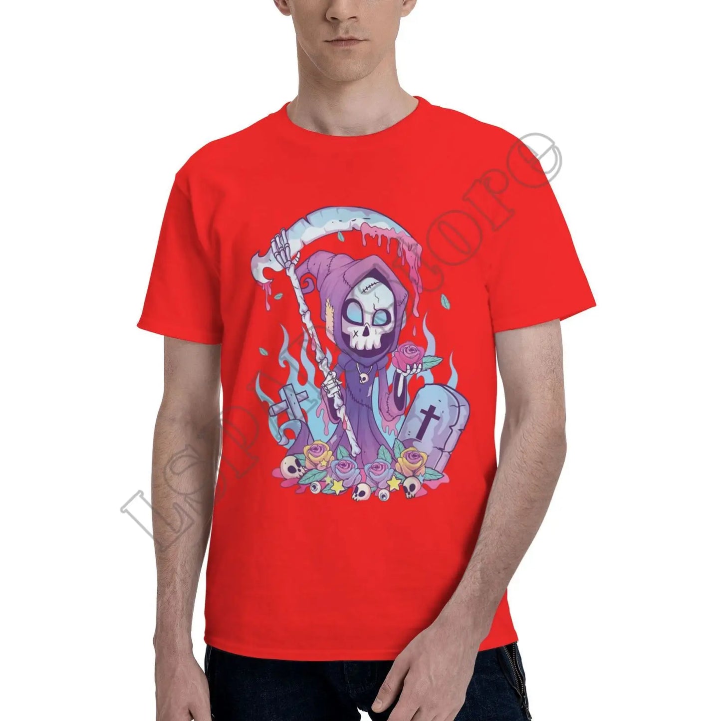 Pastel Goth Grim Reaper T-Shirt – Kawaii Occult Streetwear Tee