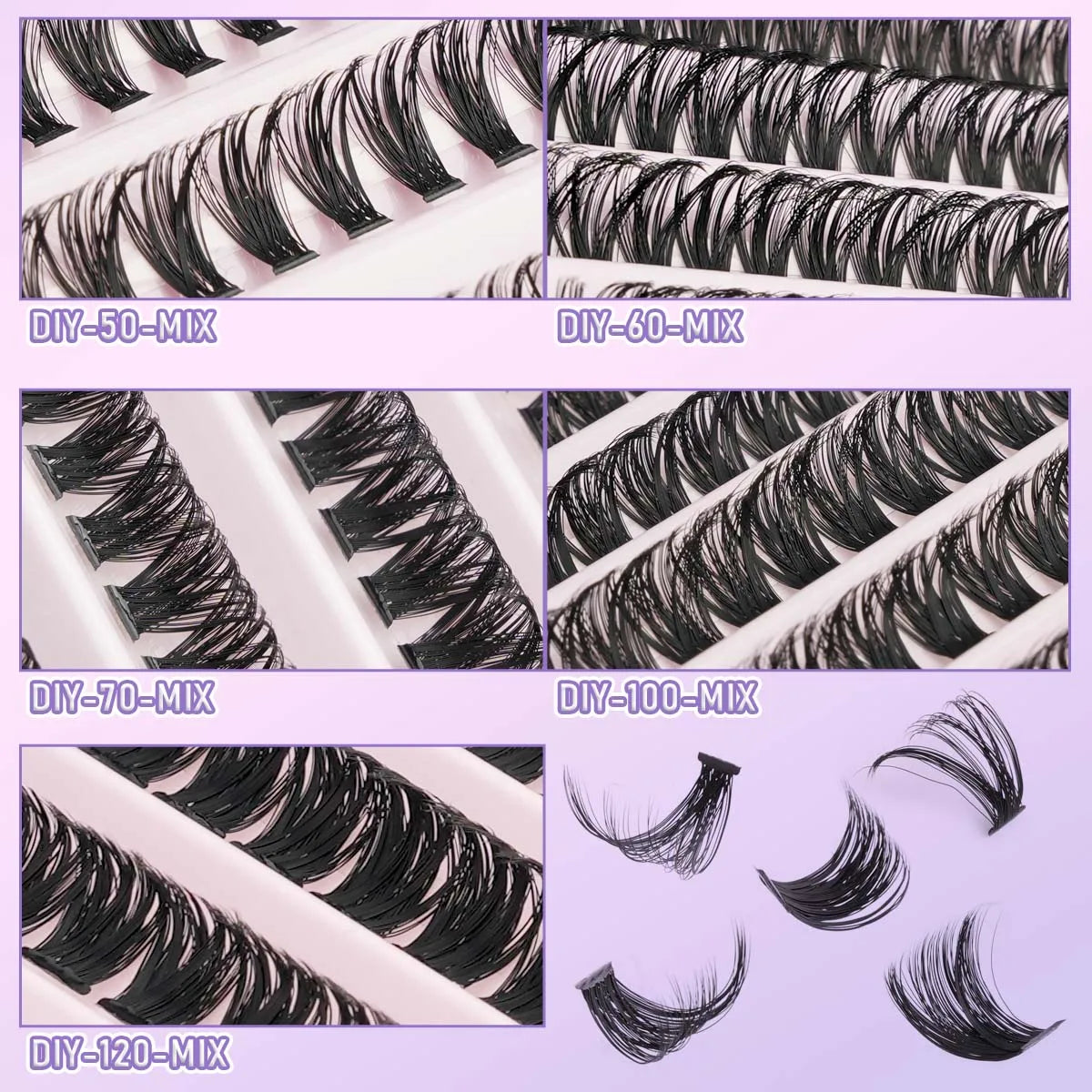 DIY Lash Cluster Extension Kit – Bond, Seal & Applicator Set (5–16mm)