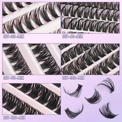 DIY Lash Cluster Extension Kit – Bond, Seal & Applicator Set (5–16mm)