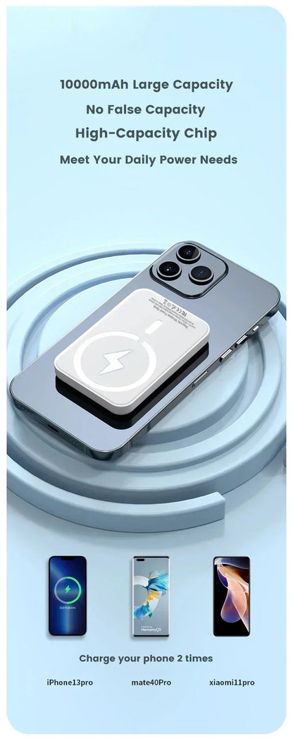 50000mAh Magnetic Wireless Power Bank – Fast Charging Portable Battery Pack