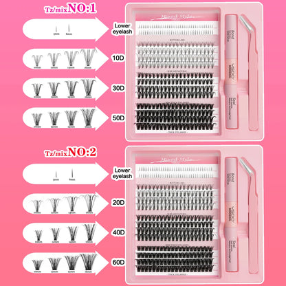 DIY Lash Cluster Extension Kit – Bond, Seal & Applicator Set (5–16mm)