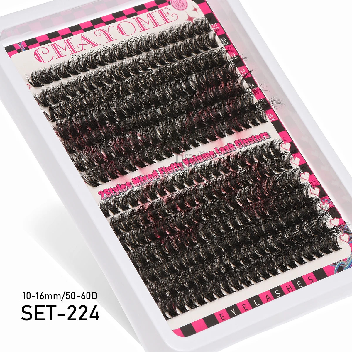 Individual 20–100D Cluster Lashes – 280pcs Mixed Tray Volume Extensions