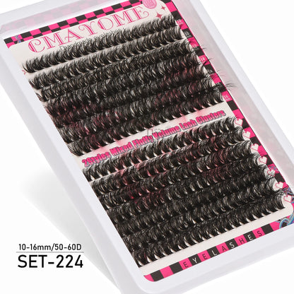 Individual 20–100D Cluster Lashes – 280pcs Mixed Tray Volume Extensions