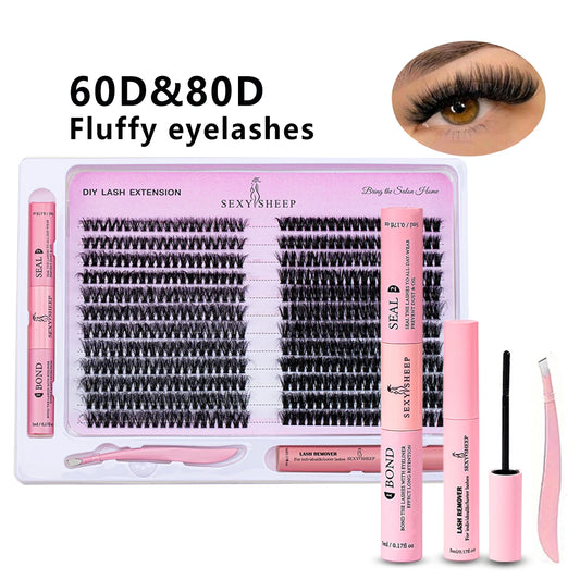 480-Piece DIY Lash Extension Kit (Mixed Volume Clusters)