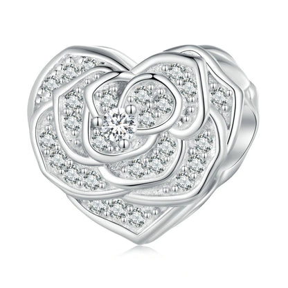 925 Sterling Silver Rainbow Heart Charm – Shine with Every Sparkle