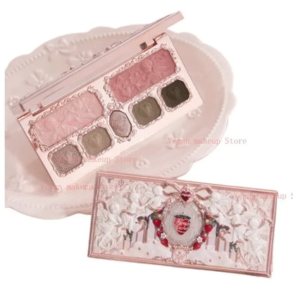 FlowerKnows Strawberry Cupid Complexion Palette – Blush, Glow, &amp; Radiate Romance
