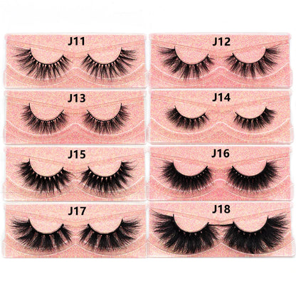 3D Mink Lashes – Fluffy Crisscross Wispy Strip Lashes 1 Hard Box