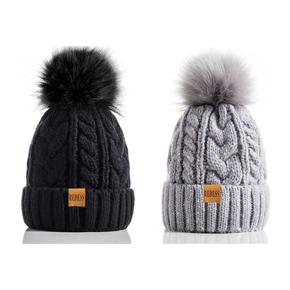 Women’s Winter Pompom Beanie Set