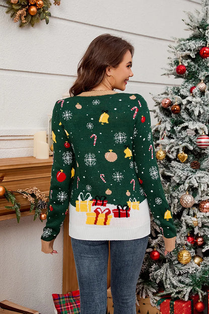 Block Ugly Christmas Sweater – Funny Santa Claus Holiday Jumper for Women