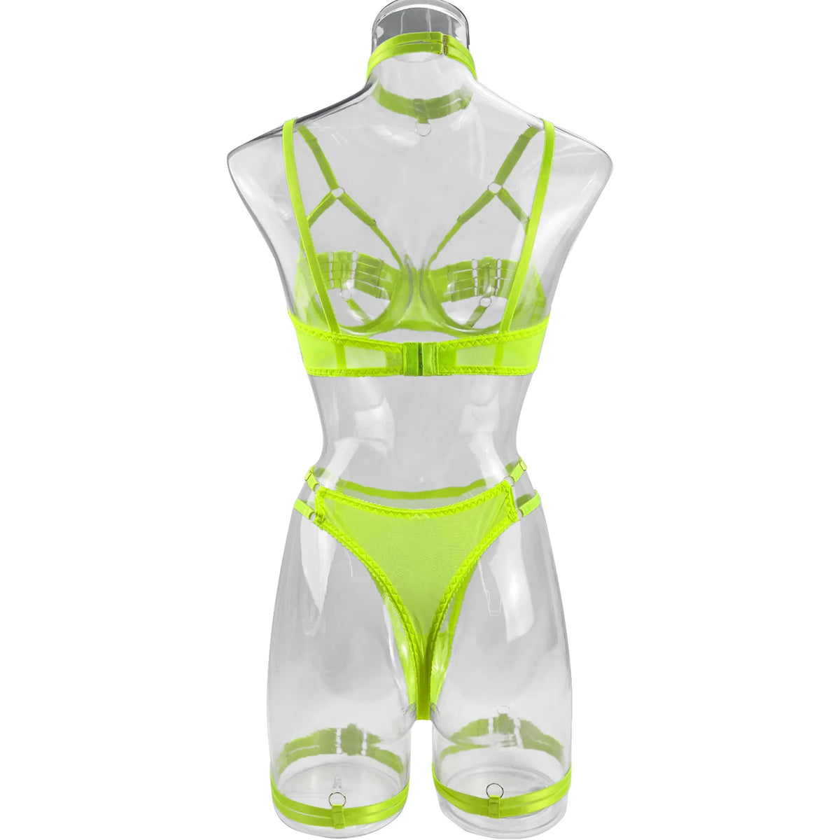5-Piece Hollow Lingerie Set – Sensual Open Bra & Brief Outfit