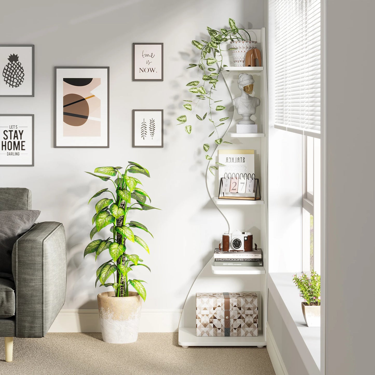 5-Tier Corner Bookshelf