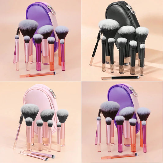 10-Piece Mini Makeup Brush Set – Portable Beauty Tools