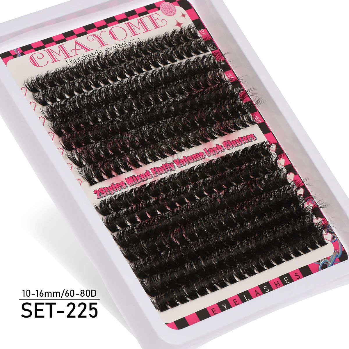 Individual 20–100D Cluster Lashes – 280pcs Mixed Tray Volume Extensions