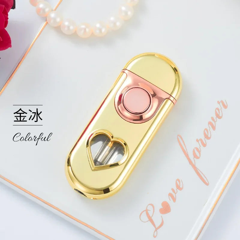 Double Flame LED Butane Metal Lighter