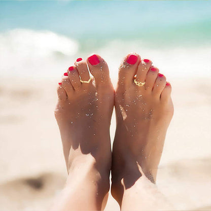Adjustable Toe Ring Set – 7/10/12pcs Gold & Silver Summer Jewelry