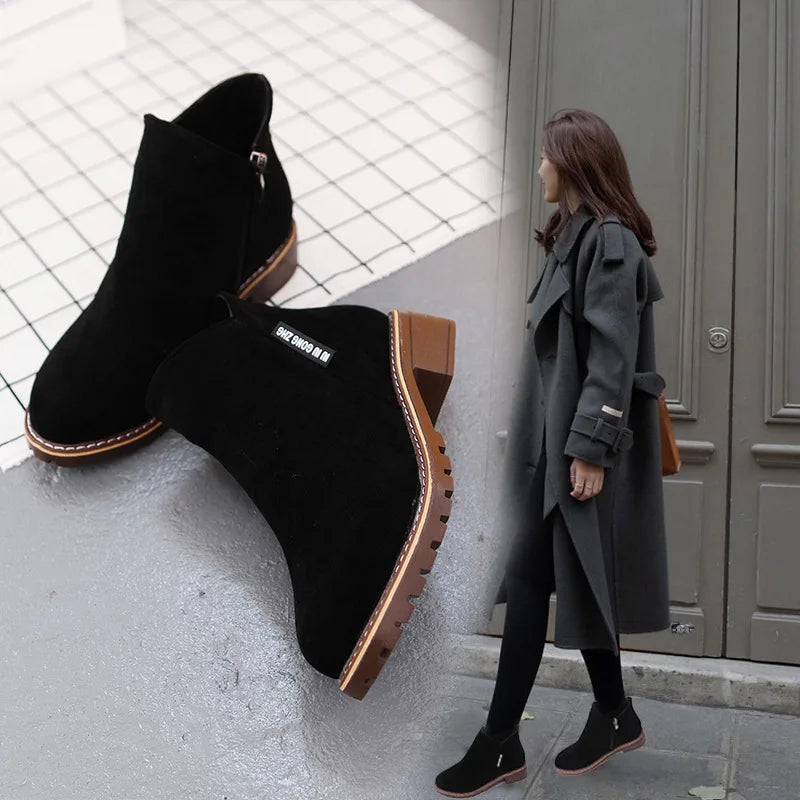 Women’s Platform Ankle Snow Boots – Thick Sole Winter Fashion Boots