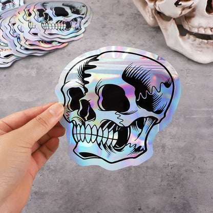 Halloween Skull Candy Bags – Self-Sealing Party Favor Pouches (10–100pcs)
