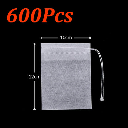 Disposable Tea Filter Bags – Empty Drawstring Paper Pouches for Loose Tea, Herbs & Coffee (100–1000PCS)
