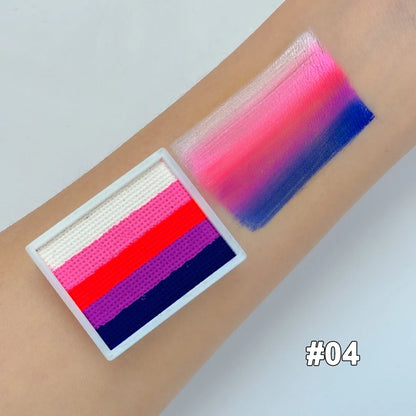 UV Glow-in-the-Dark Rainbow Face & Body Paint – Fluorescent Neon Makeup for Parties & Festivals