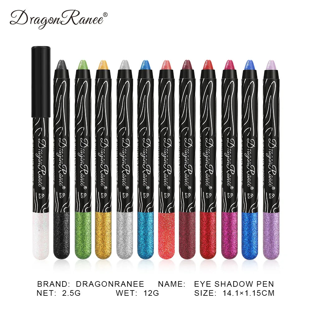 Glitter Eyeshadow & Eyeliner Pencil Set (12 Colors)