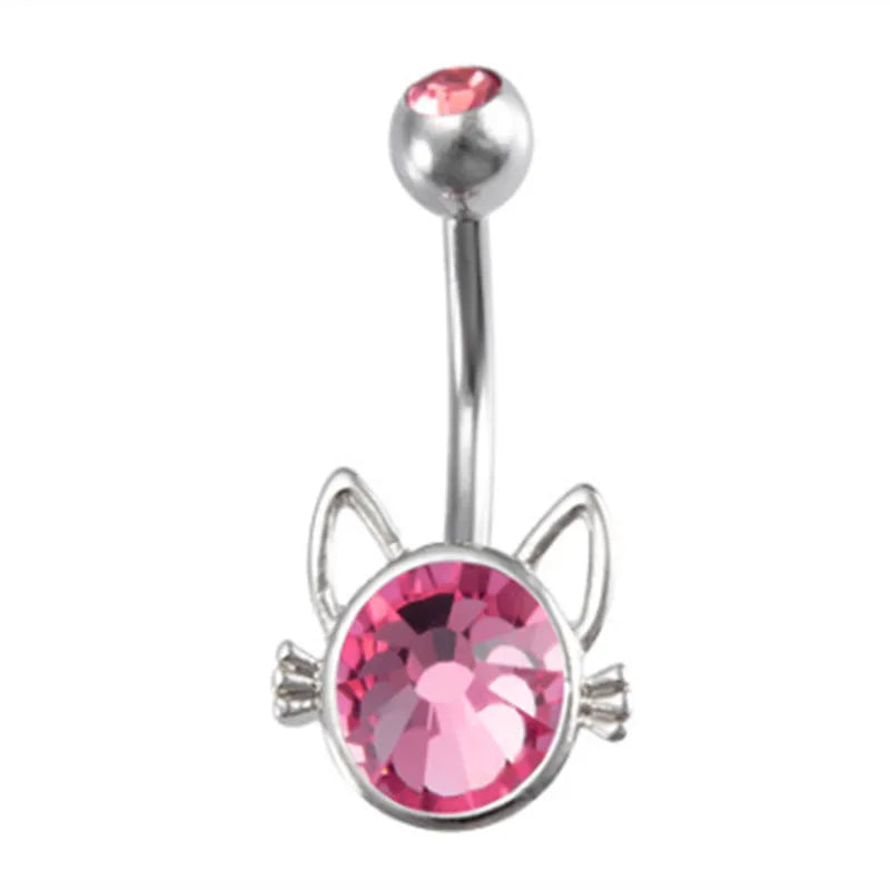 Heart-Shaped Navel Ring – Water Drop Belly Button Piercing Jewelry (14G)