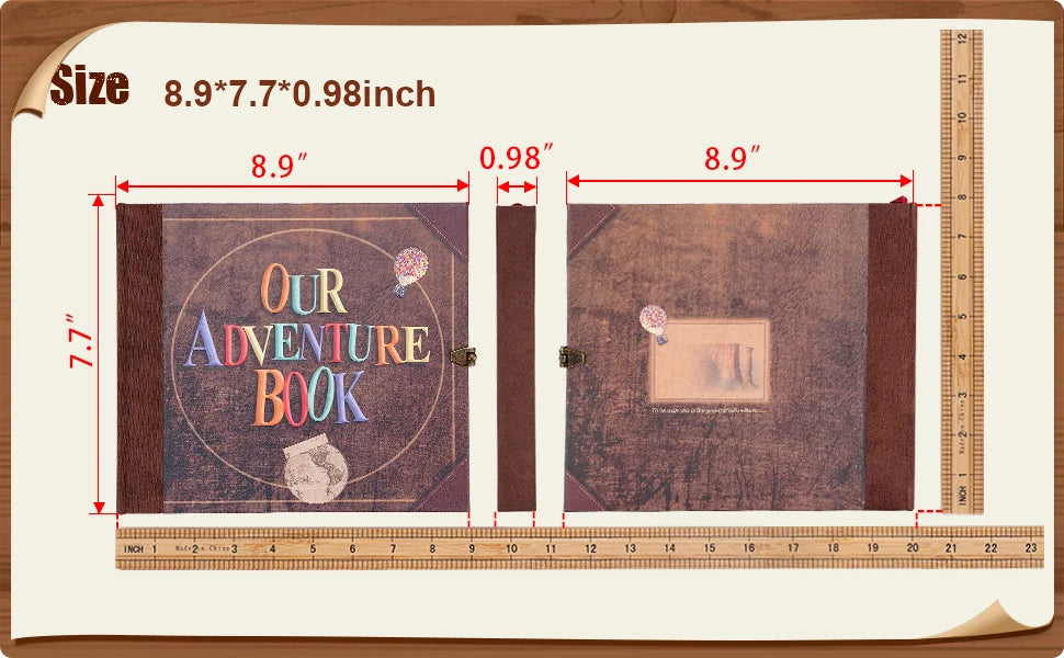 Our Adventure Book – 146-Page Retro Travel Diary & DIY Photo Album Scrapbook