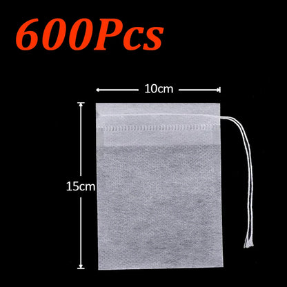 Disposable Tea Filter Bags – Empty Drawstring Paper Pouches for Loose Tea, Herbs & Coffee (100–1000PCS)