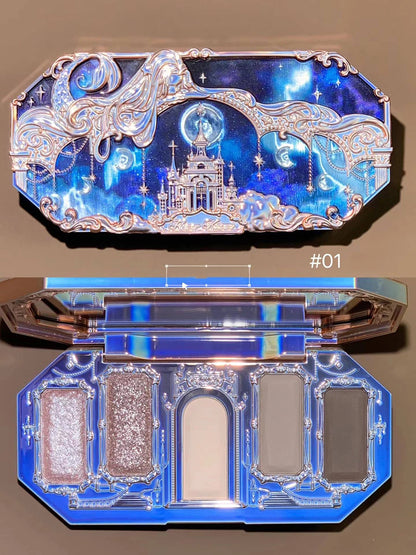 Moonlight Mermaid Eyeshadow Palette – 5-Color Matte & Shimmer Chameleon Finish