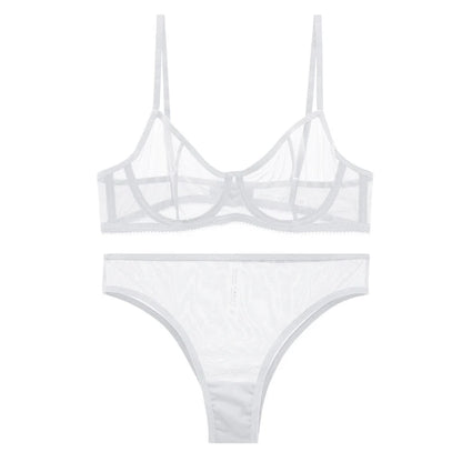 Mesh Transparent Lingerie Set – Seamless Bralette & Panty 2-Piece