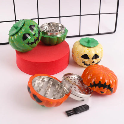 Pumpkin Spice Grinder – 3-Layer Metal Herb Grinder for Kitchen & Holiday Use