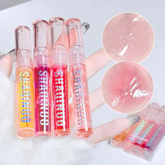 4-Piece Jelly Mirror Lip Gloss Set – Shiny, Moisturizing, &amp; Luminous