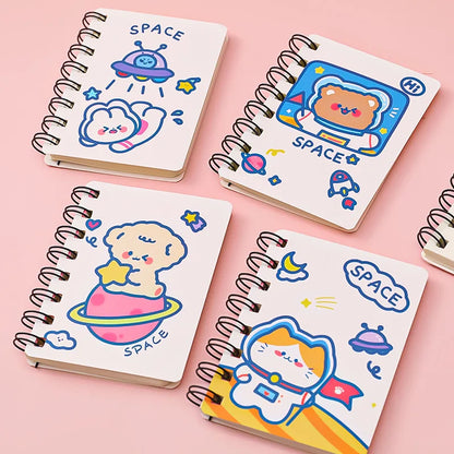 Kawaii Cartoon Animals Mini Spiral Notebook – A7 Planner & School Supplies
