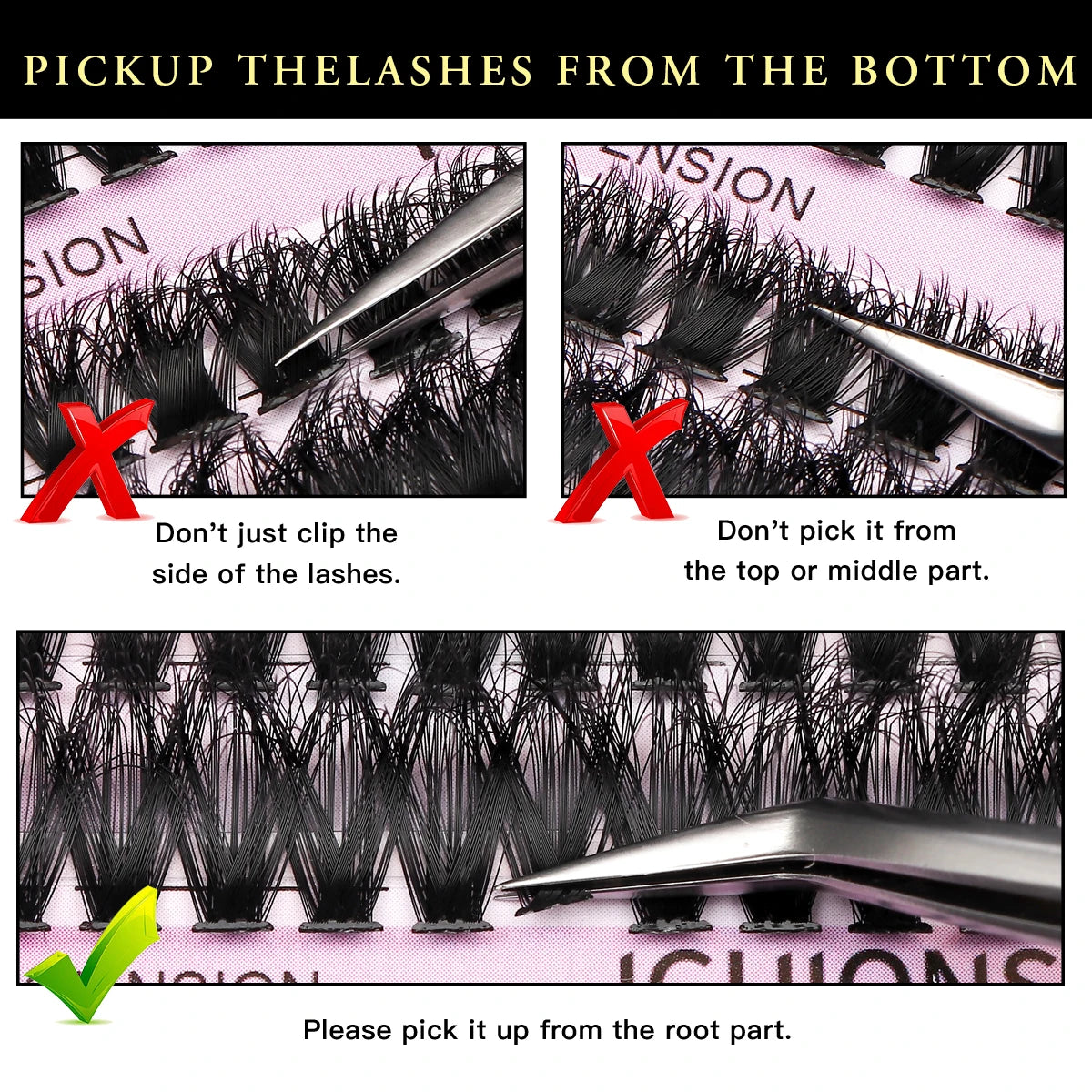 Mixed Cluster Lash Extension Kit – 30D + 40D | 60P + 80P | Glue, Remover, Sealant, Tweezers & Brushes