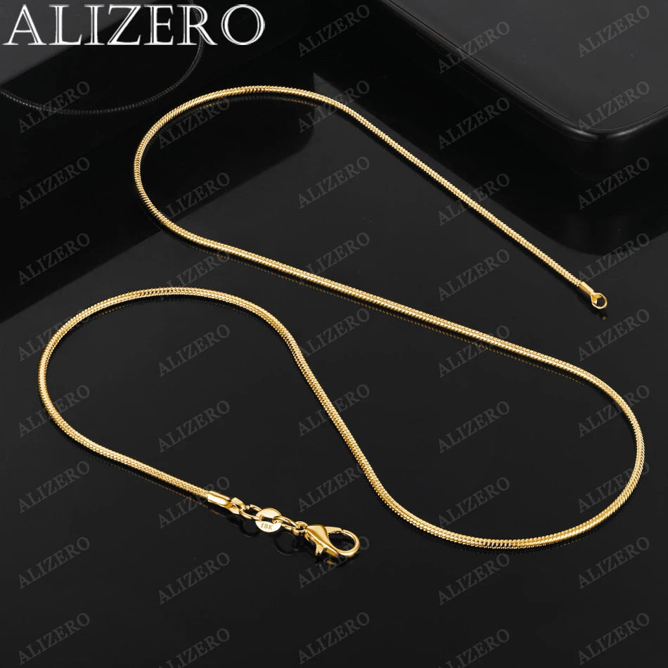 18K Gold Snake Chain Necklace – Unisex Fine Jewelry