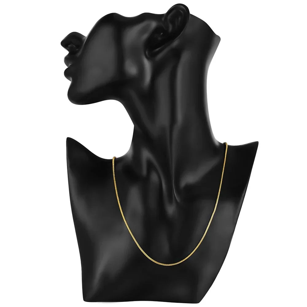 18K Gold Snake Chain Necklace – Unisex Fine Jewelry