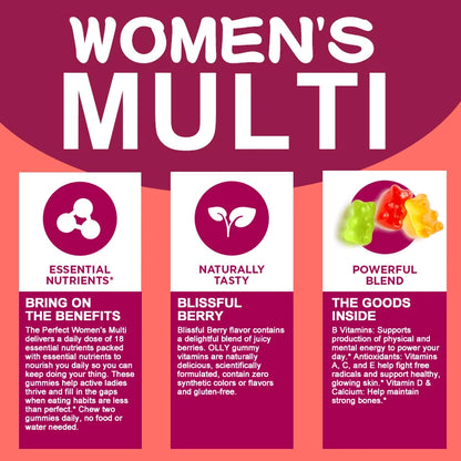 Women’s Adult Vitamin B Complex + D3 Gummies – Energy, Heart, Bone, Skin & Immunity Support