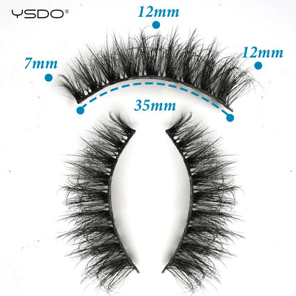 Wispy 3D Mink False Eyelashes – Natural Long, Fluffy & Reusable Strip Lashes (1 Pair)