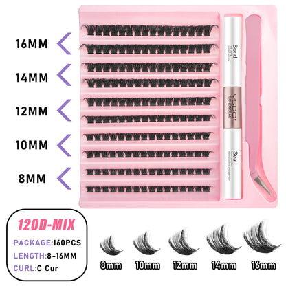 DIY Lash Cluster Extension Kit – Bond, Seal & Applicator Set (5–16mm)