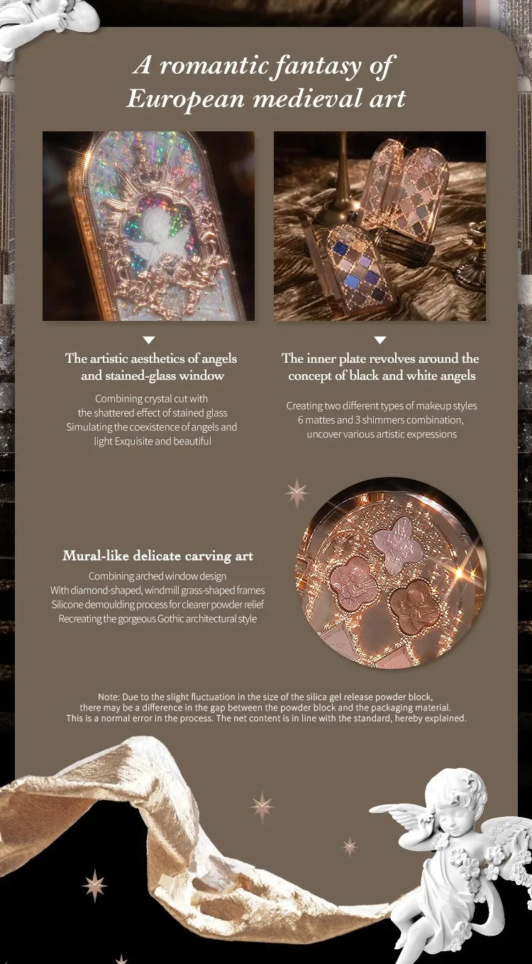 Little Angel 9-Color Eyeshadow Palette – Shimmer & Glitter Finishes