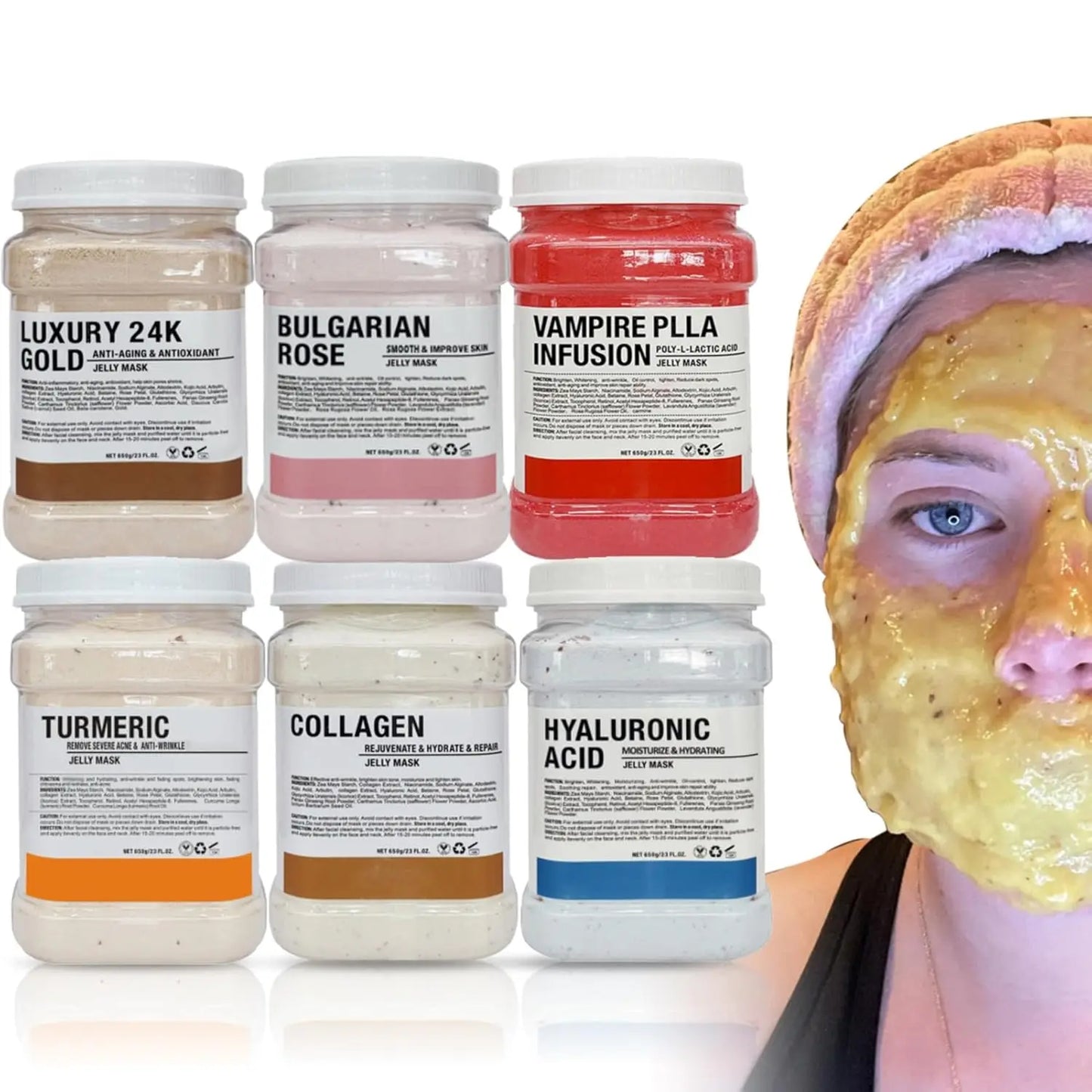 6PCS Professional Jelly Mask Powder Set – Hydrating, Whitening & Anti-Aging Peel-Off Facial Masks 💆‍♀️✨