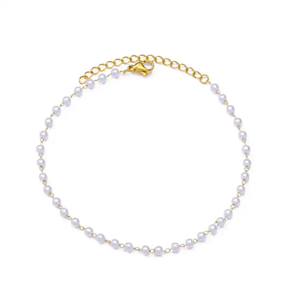 Boho Drop Anklet – Women’s Gold Stainless Steel Wedding & Aesthetic Jewelry (20+5cm)