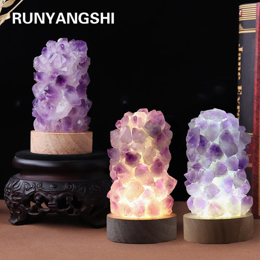 Crystal Wishing Lamp – Natural Amethyst Glow for Calm &amp; Intention